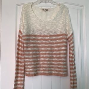 Pink Rose Striped Knit Sweater